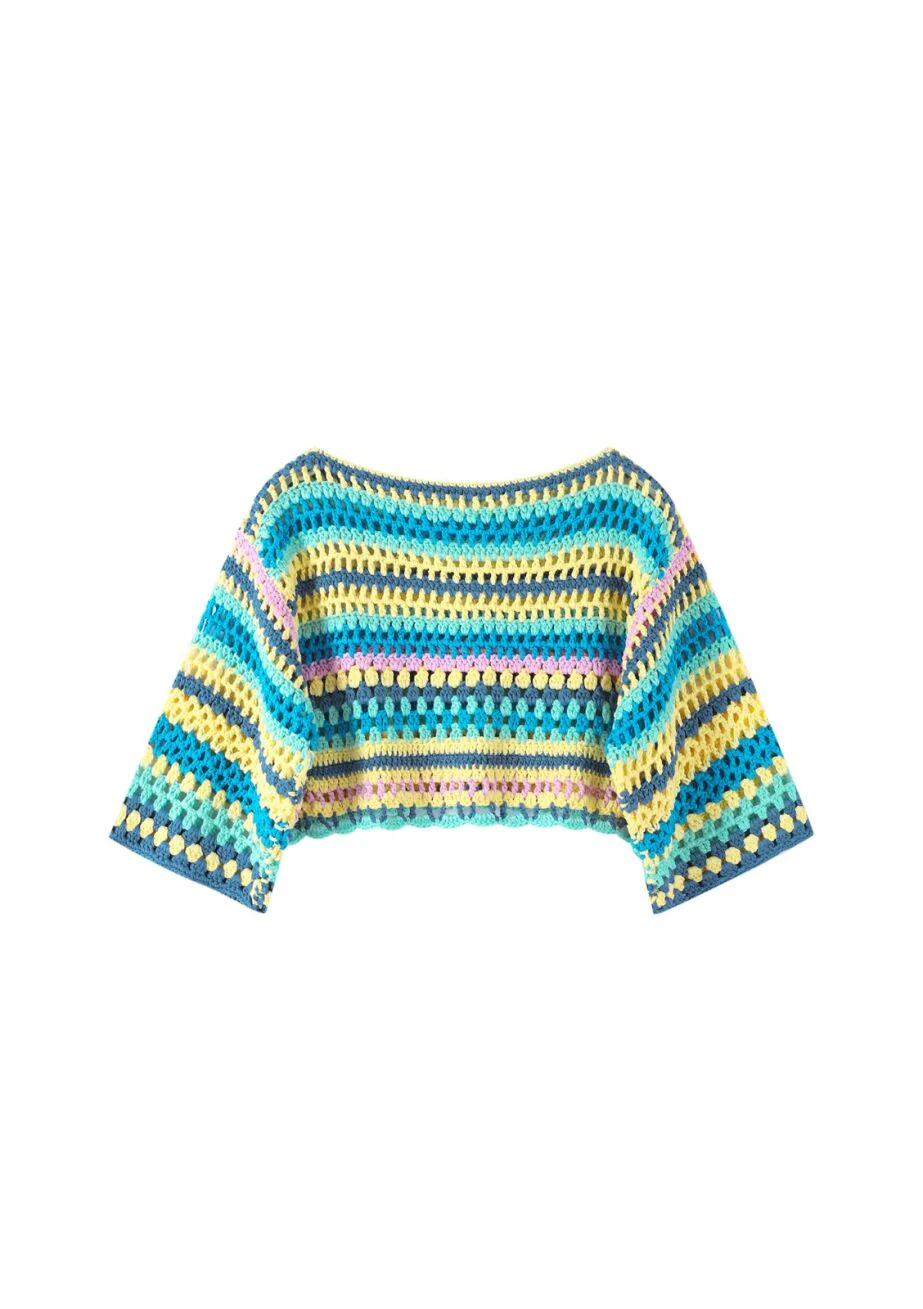 Coming Soon Cabana Crochet Crop Top - Image 3