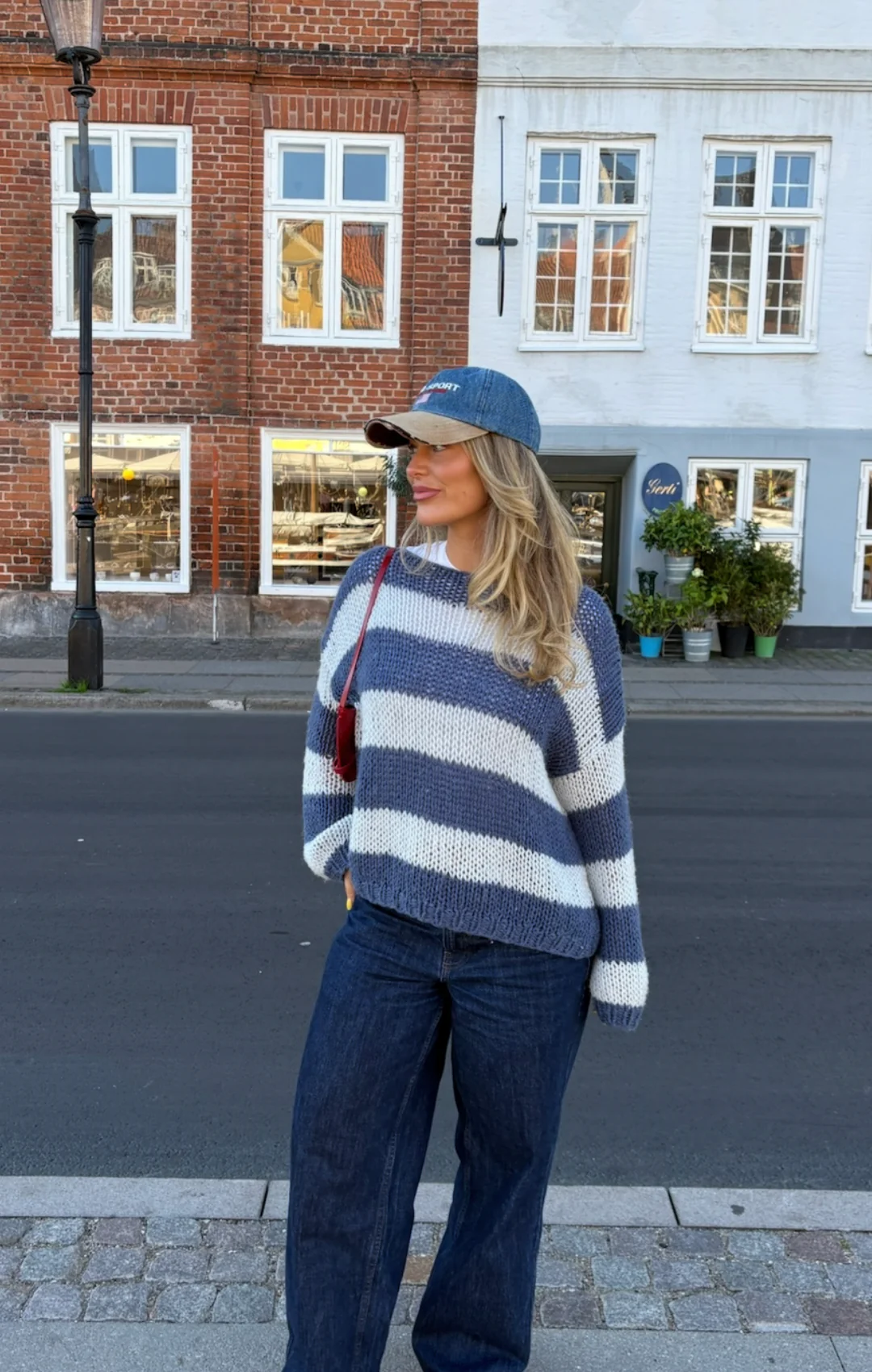 Navy Forget Me Not Stripe Jumper - Image 5